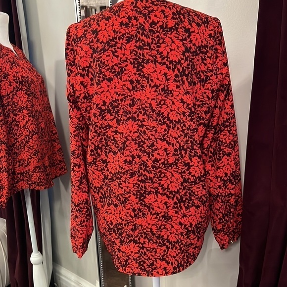 Michael Michael Kors Red and Black Floral Tunic Size Small - Picture 5 of 10